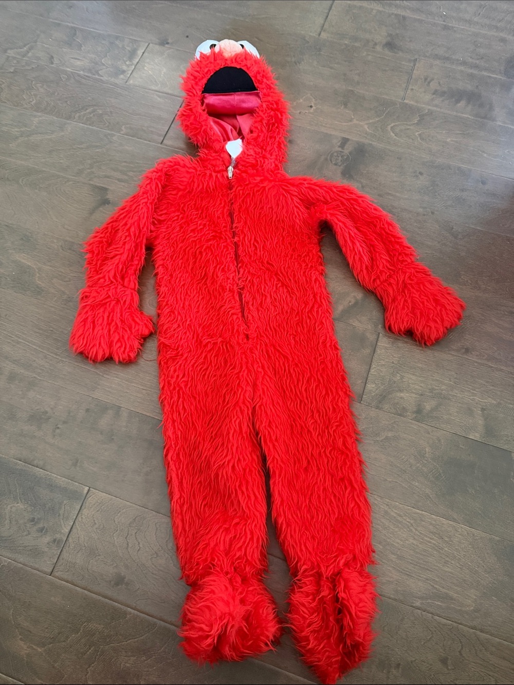 Sesame Street Elmo Red Fuzzy Kids One-Piece Footie Costume